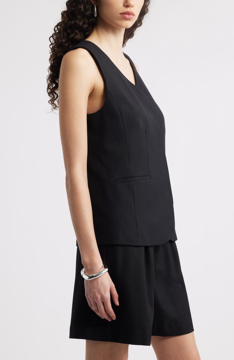 Nordstrom Long Menswear Vest, Alternate, color, Black