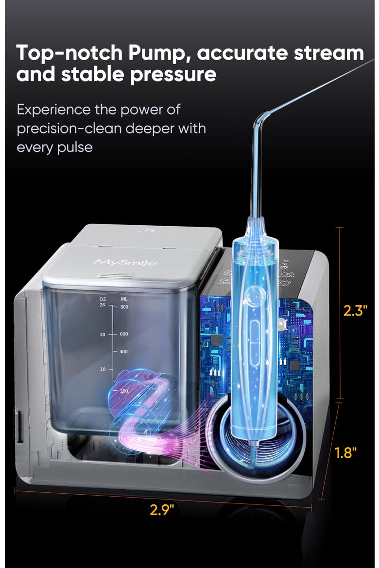 LP233 Pro UVC Sterilizable Countertop Water flossers for Teeth 800ML with a Water Filter 3 Modes and 6 Jet Tips, Alternate, color, Lightening Silver