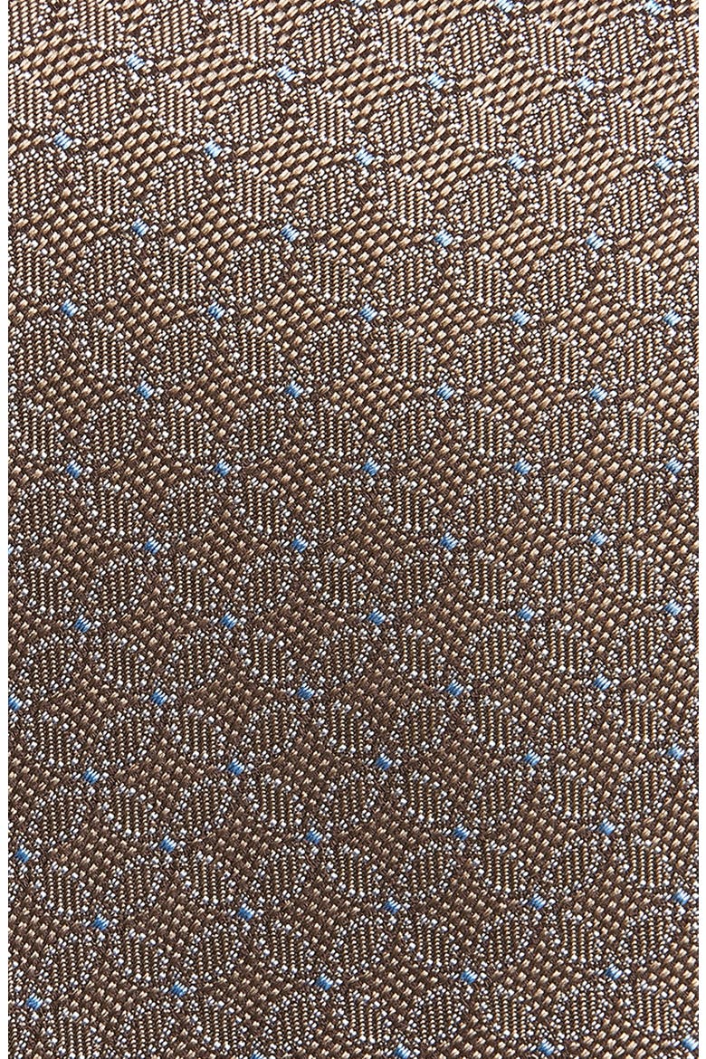 Geometric Silk Tie, Alternate, color, COCOA
