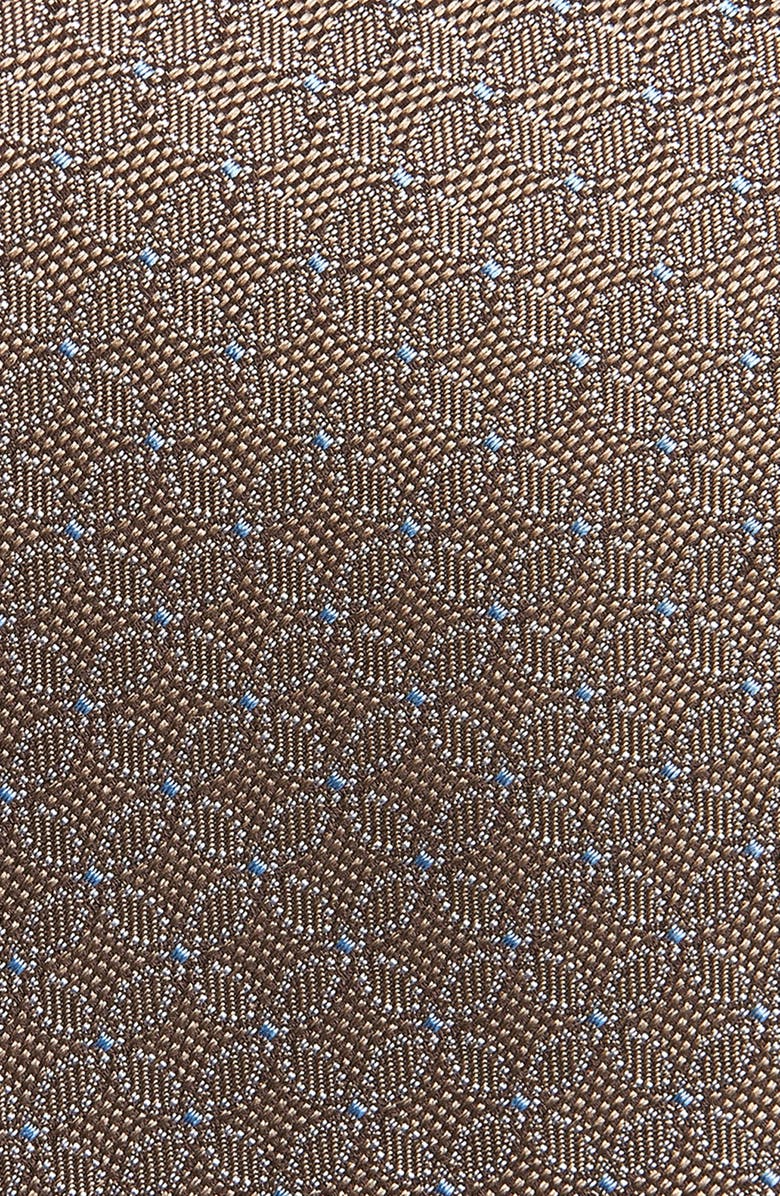 David Donahue Geometric Silk Tie, Alternate, color, Cocoa