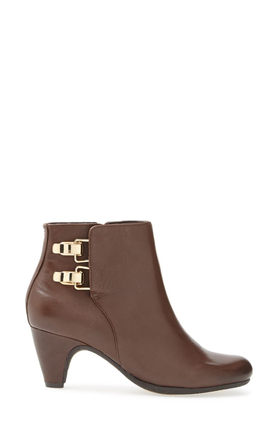 'Marmont' Leather Bootie, Alternate, color, DARK BROWN