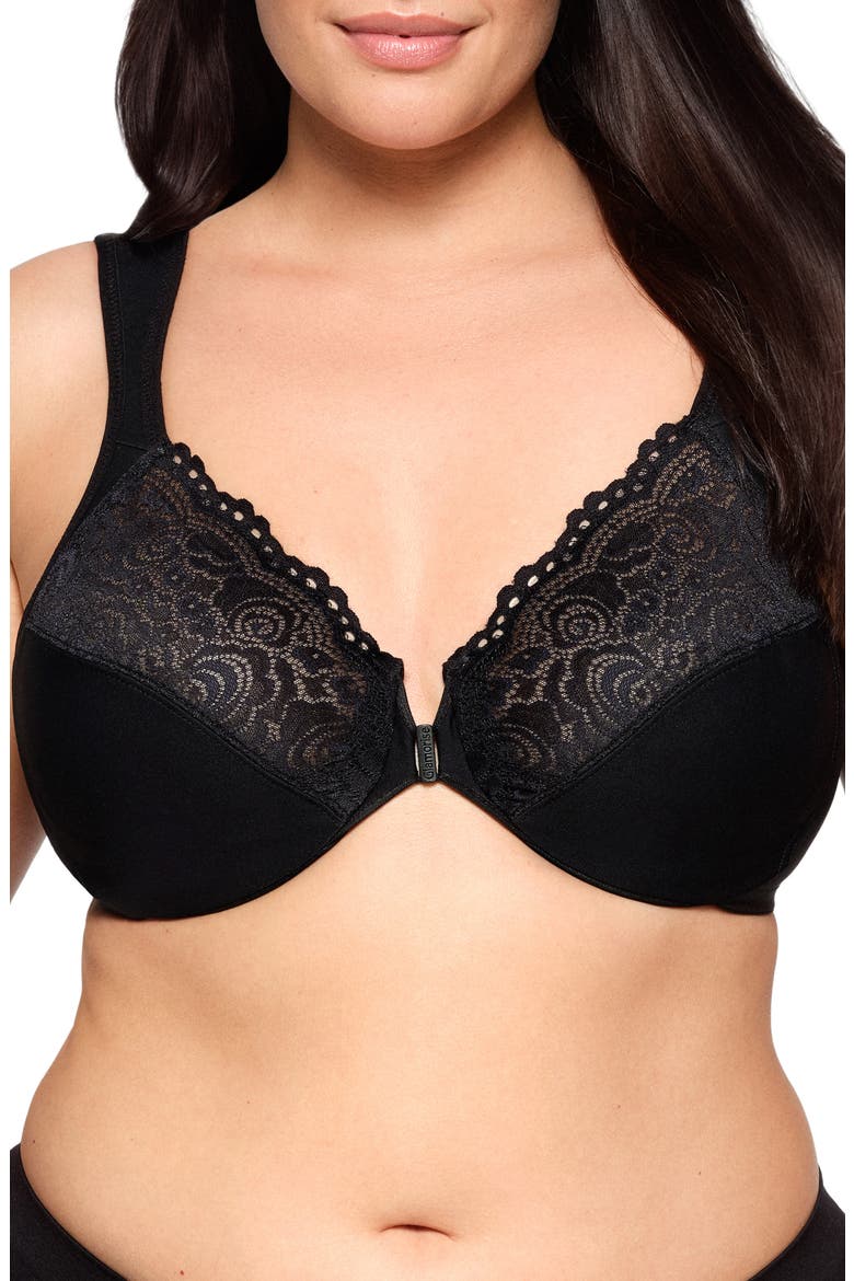 Posture Back Wonderwire Underwire Front Closure Bra, Main, color, BLACK