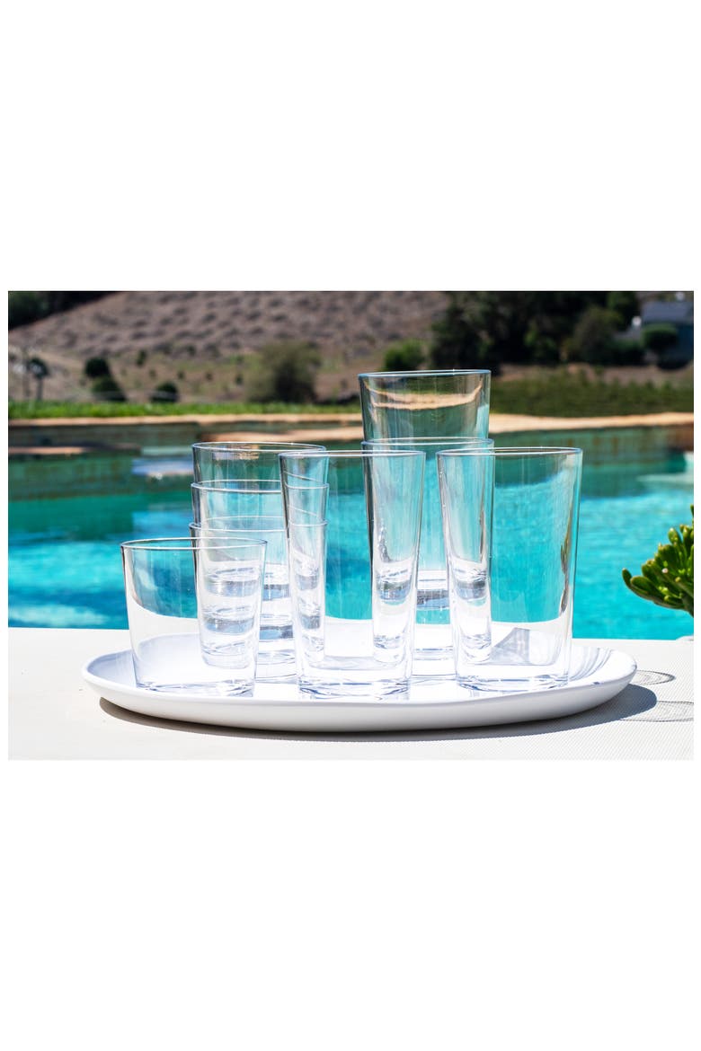 Simple Clear Set of 8 Glasses, Alternate, color, CLEAR