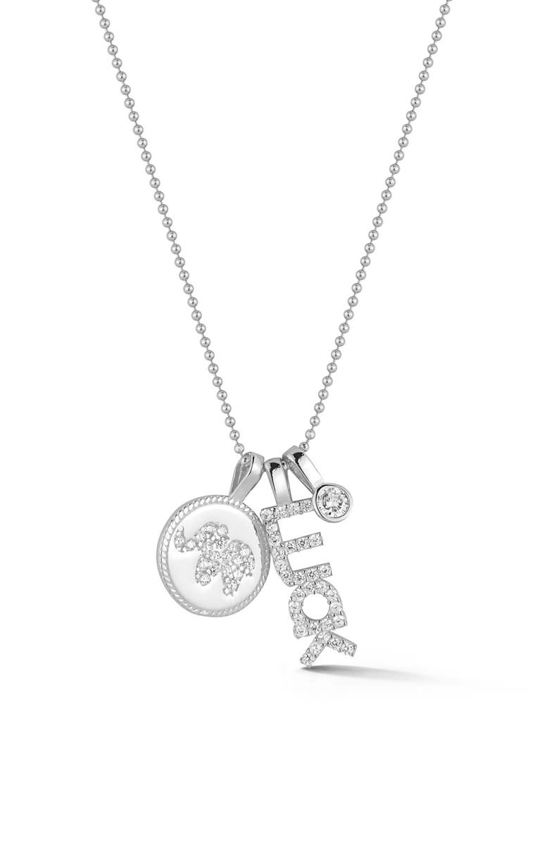 SPHERA MILANO Cubic Zirconia Lucky Charm Necklace, Main, color, 