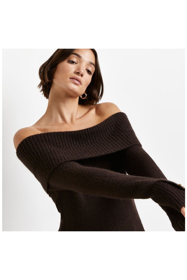 Off the Shoulder Sweater, Alternate, color, BROWN