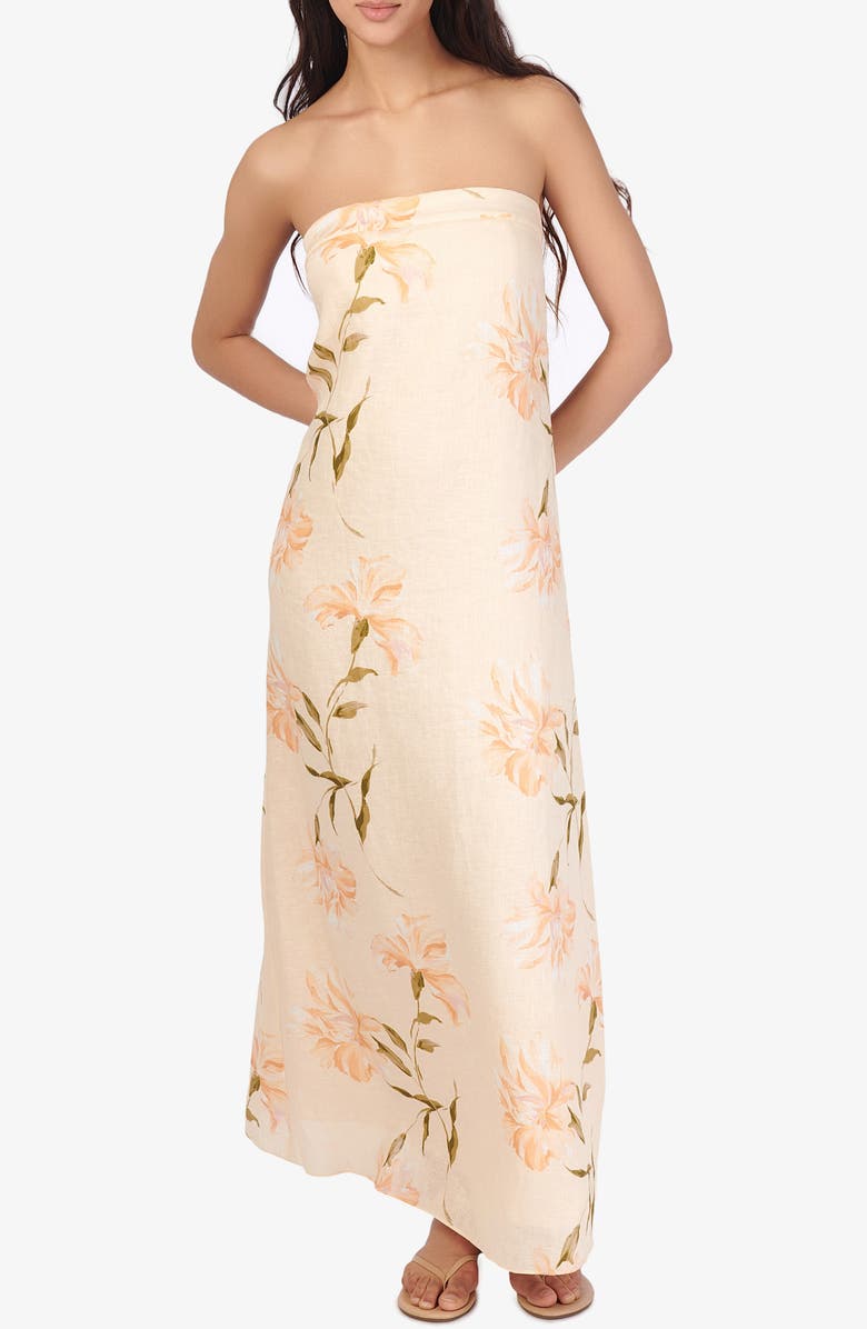 CAMI NYC Andalus Strapless Linen Maxi Dress, Main, color, 