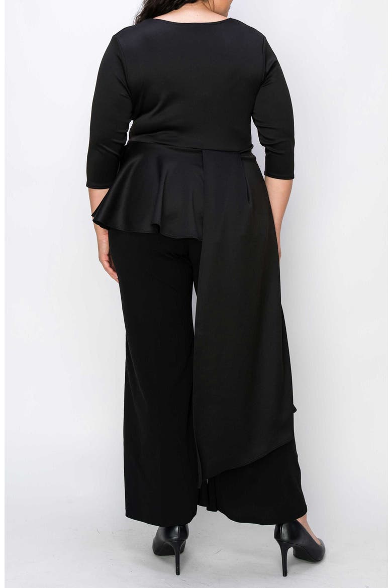 Sanctuary Asymmetric Peplum Top, Alternate, color, BLACK