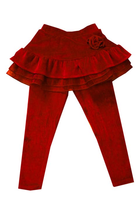 Kids' Stretch Velour Skirted Leggings