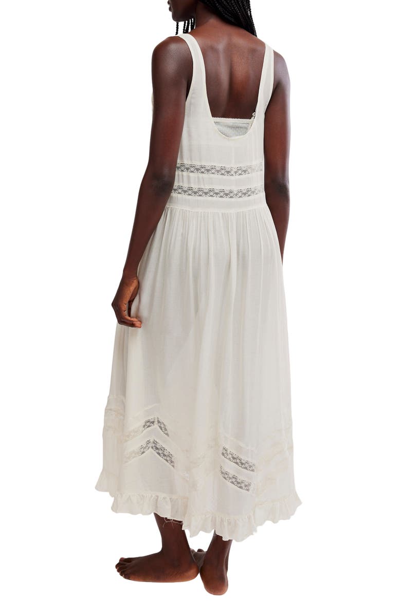 Voile and Lace Midi Dress, Alternate, color, IVORY COMBO