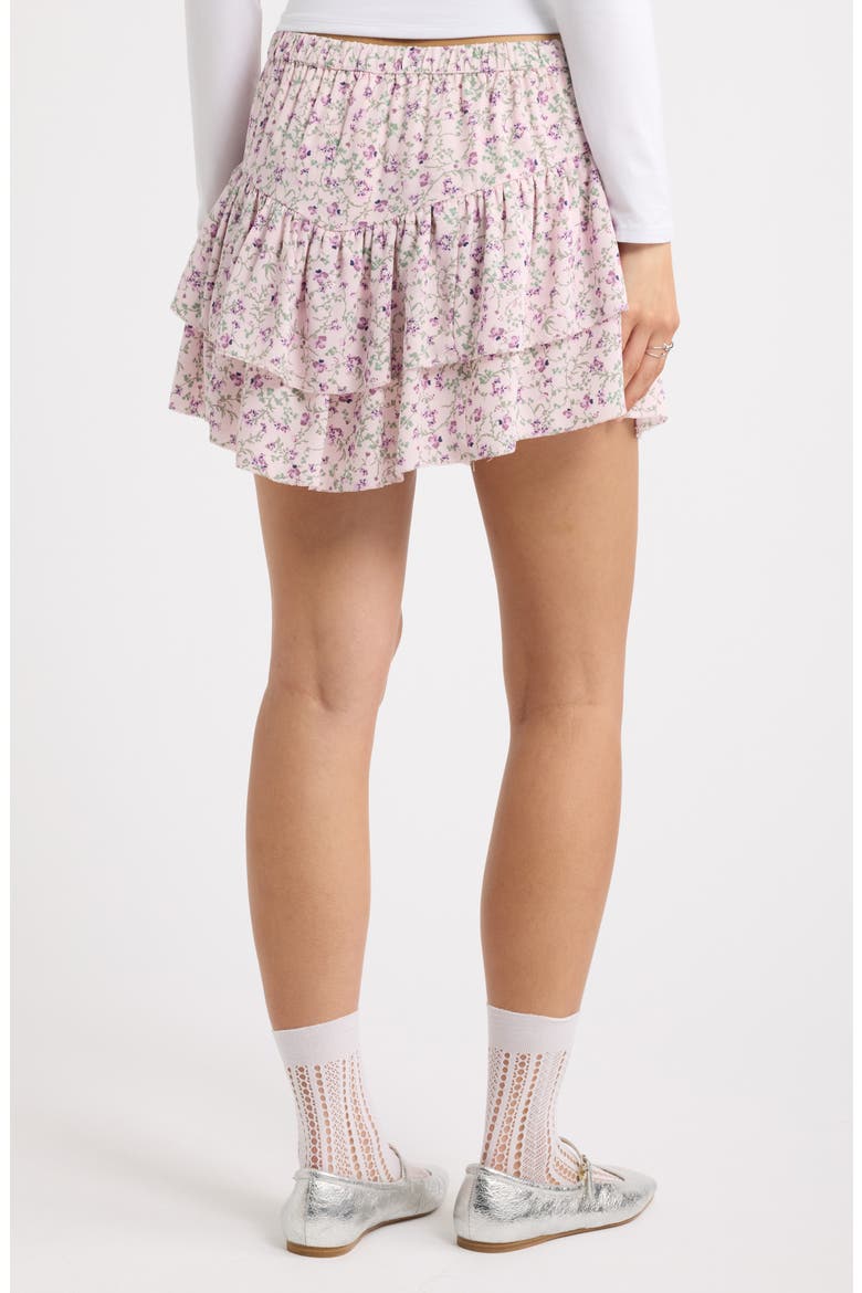 Chiffon Ruffle Miniskirt, Alternate, color, PINK - PURPLE CLANCY VINE