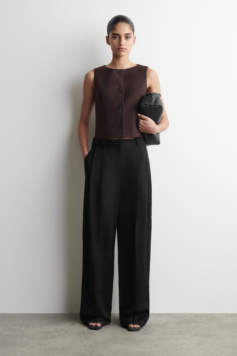 Tailored Vest, Alternate, color, BROWN