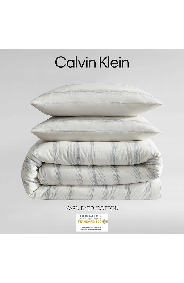 Calvin Klein Strie Stripe Cotton Duvet Cover & Sham Set, Alternate, color, 