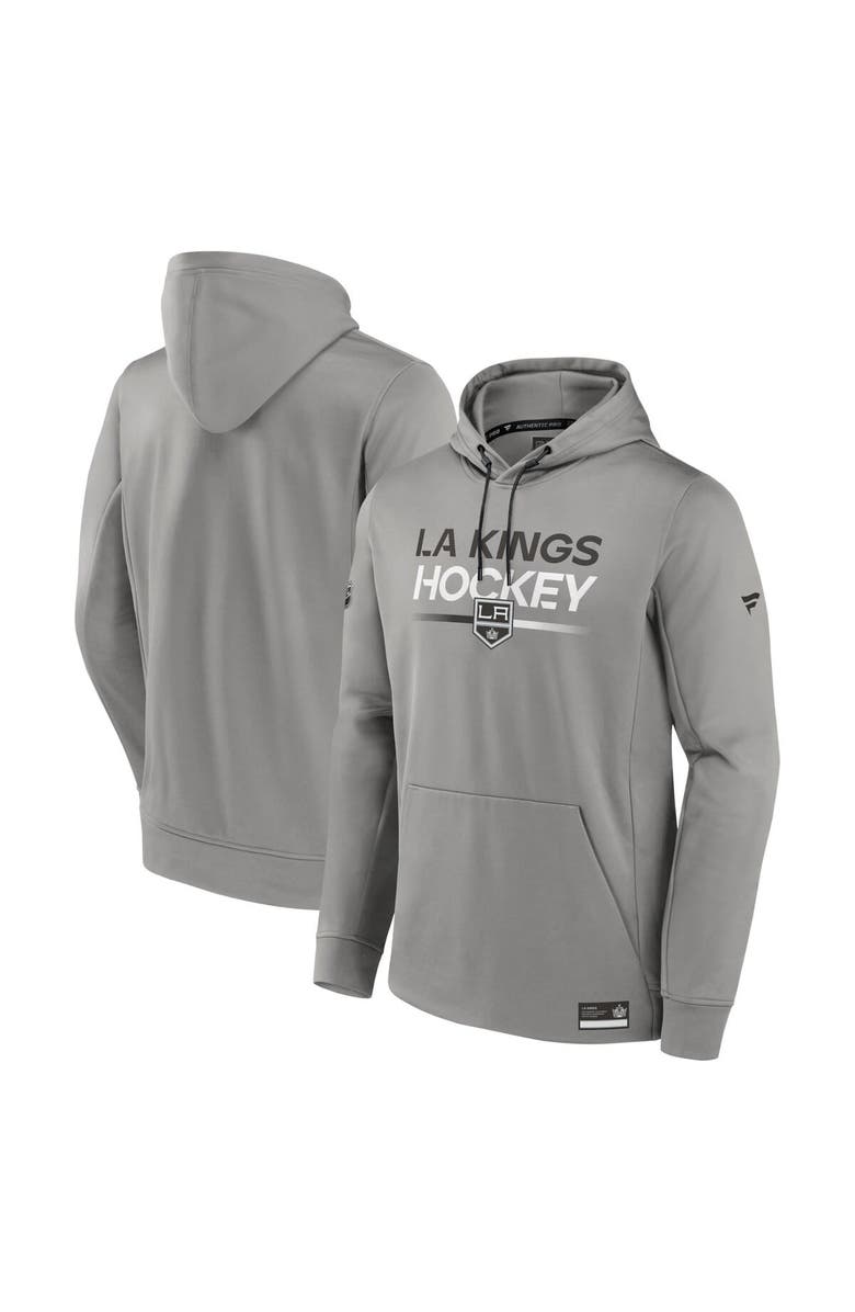 FANATICS Men's Fanatics Branded  Gray Los Angeles Kings Authentic Pro Pullover Hoodie, Main, color, 