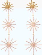 Kellery Celestial Starburst Triple Drop Earrings