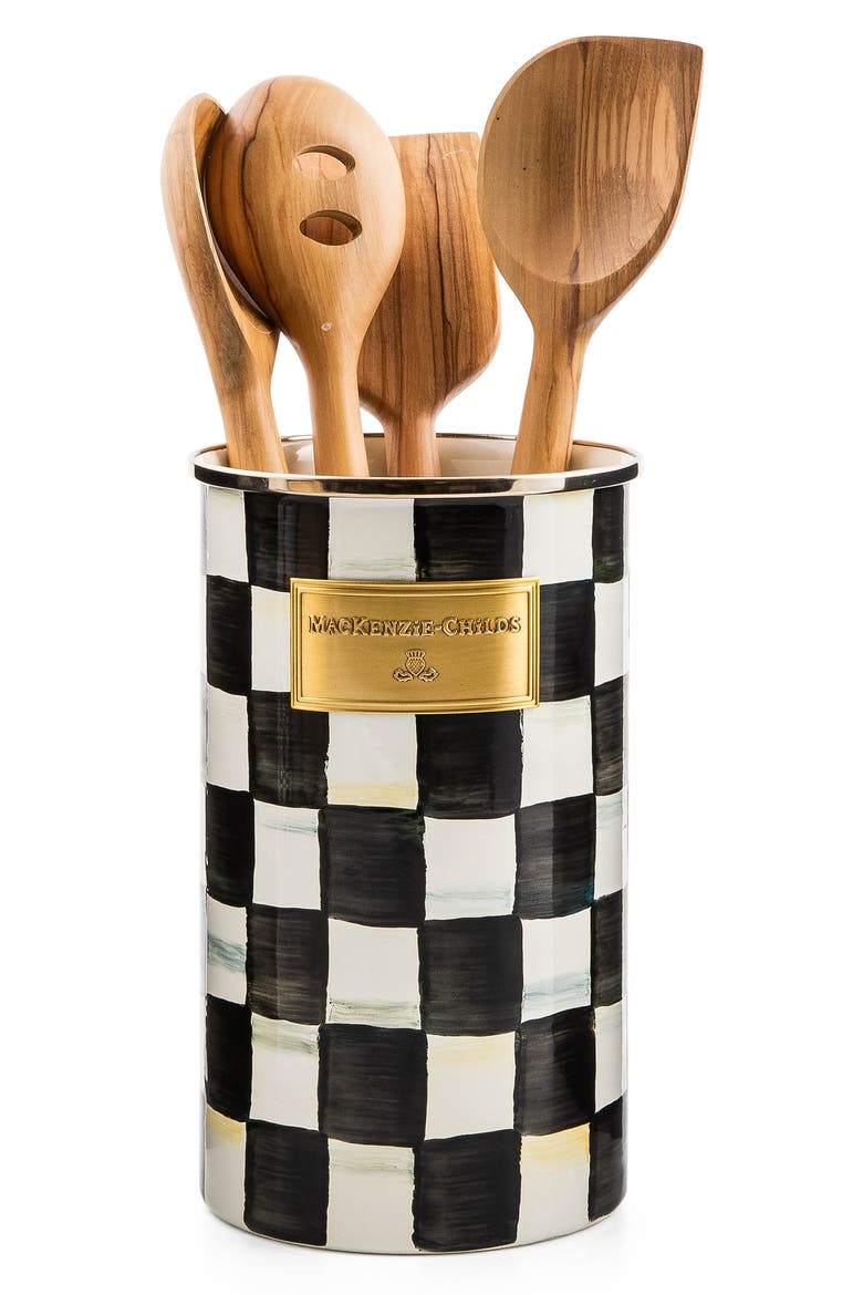 Courtly Check Utensil Holder, Alternate, color, COURTLY