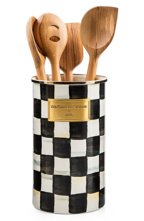 Mackenzie-childs Mackenzie Childs Courtly Check Utensil Holder In Black