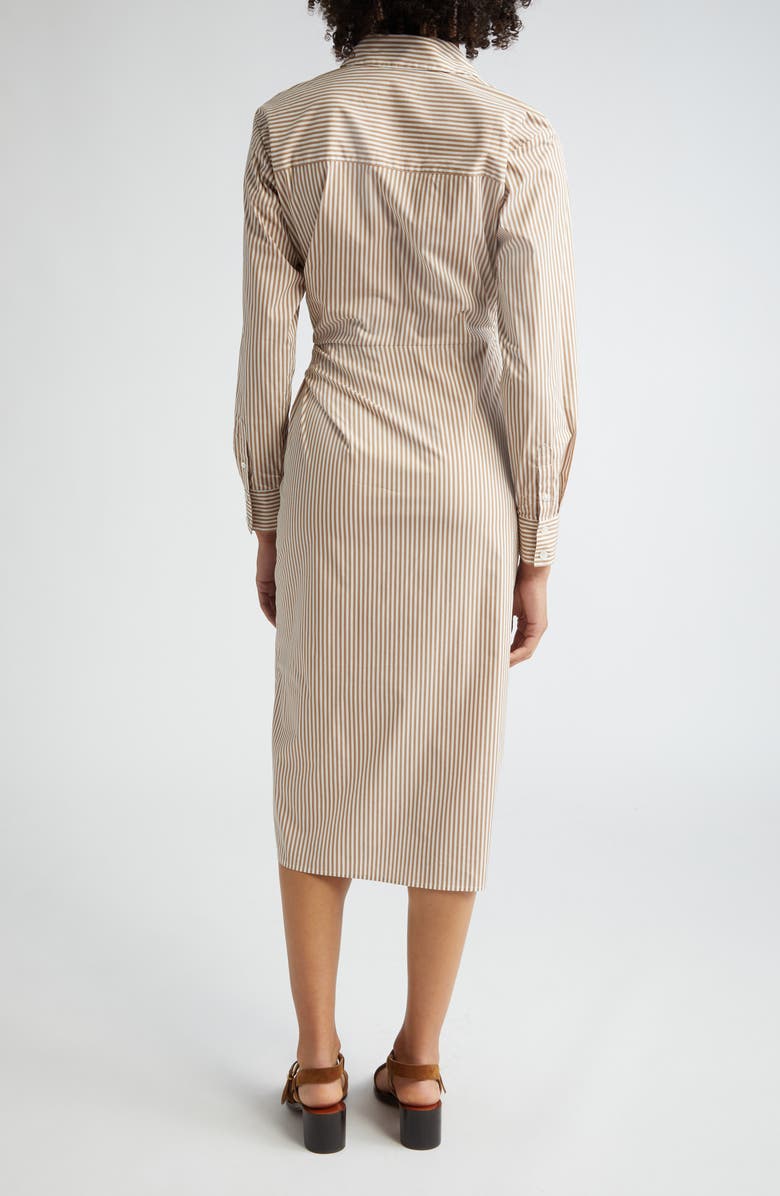 Veronica Beard Wright Stripe Long Sleeve Cotton Shirtdress, Alternate, color,