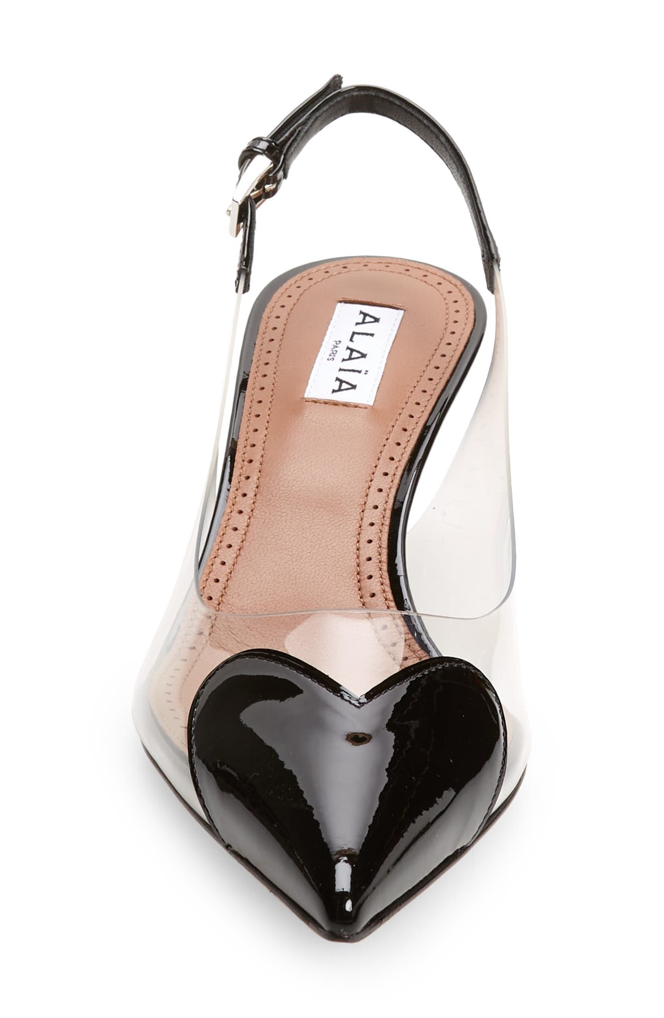 Alaïa Love Heart Kitten Heel Slingback Pump, Alternate, color, 