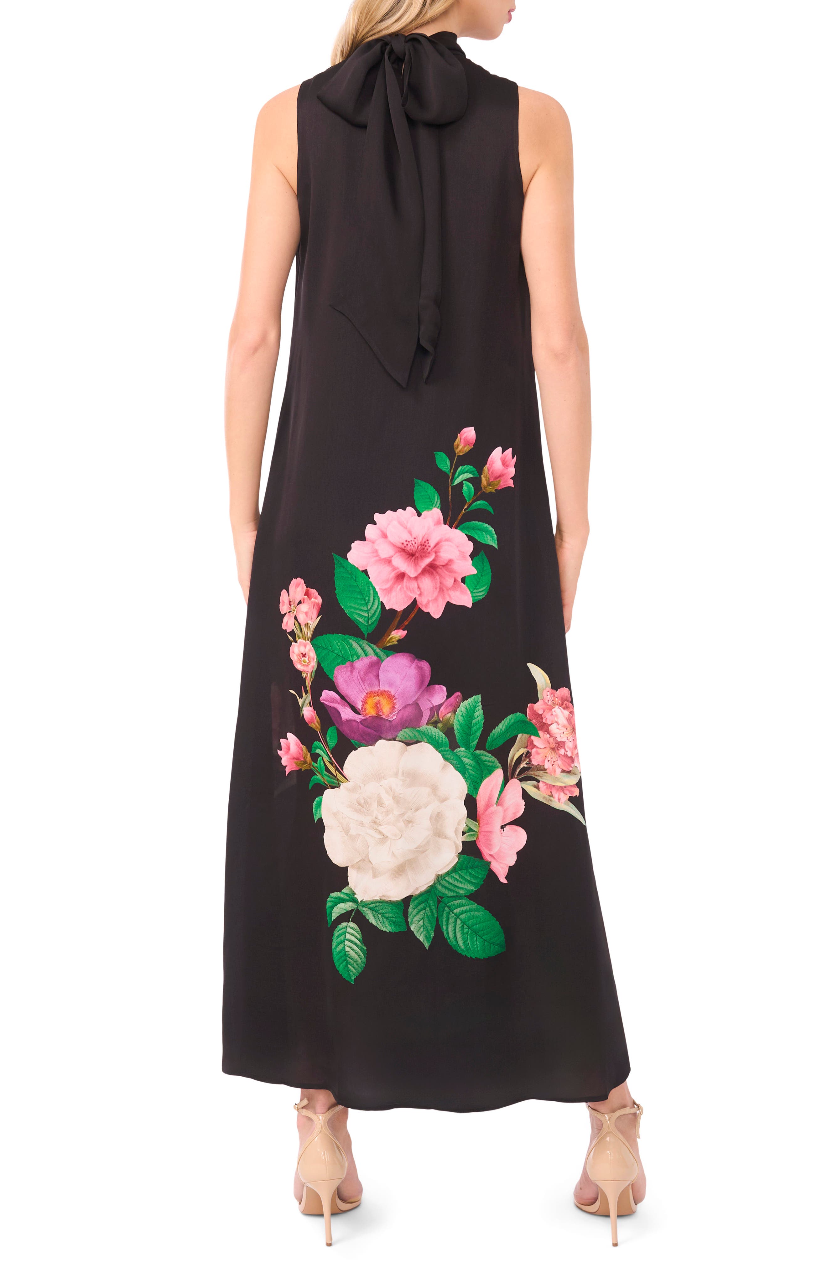Anna Placed Floral High Neck Maxi Dress - image 2