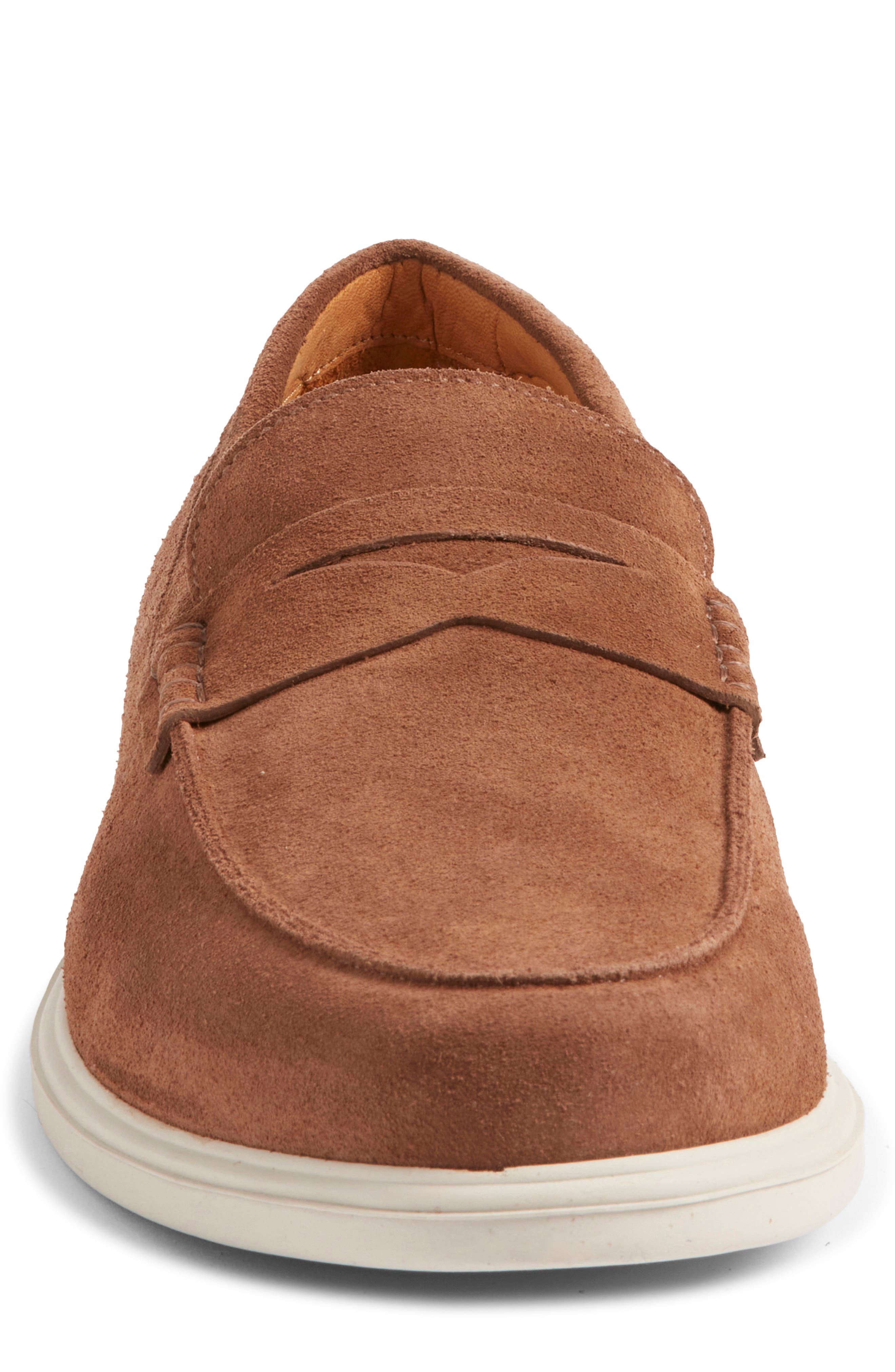 Peter Millar Excursionist Water Resistant Penny Loafer, Alternate, color, Chestnut