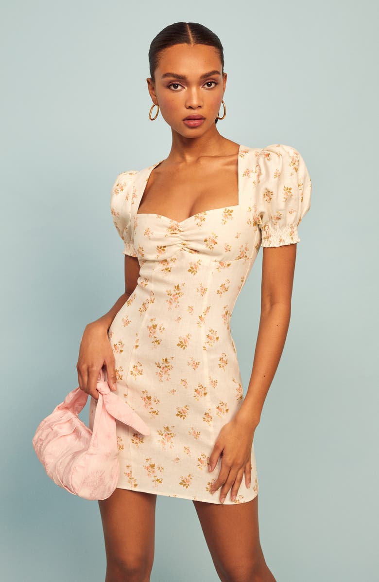 Reformation Gina Linen Minidress, Alternate, color, 