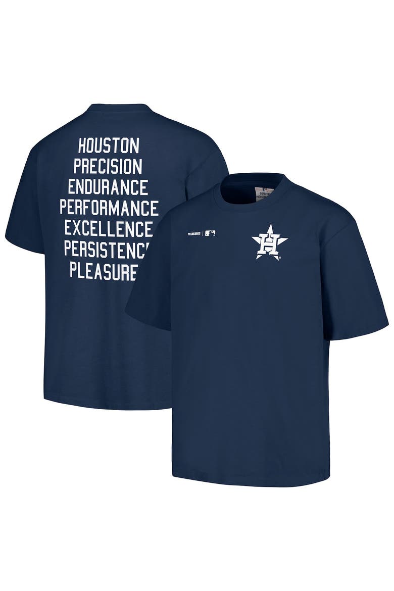 Men's PLEASURES  Navy Houston Astros Precision T-Shirt, Main, color, Navy