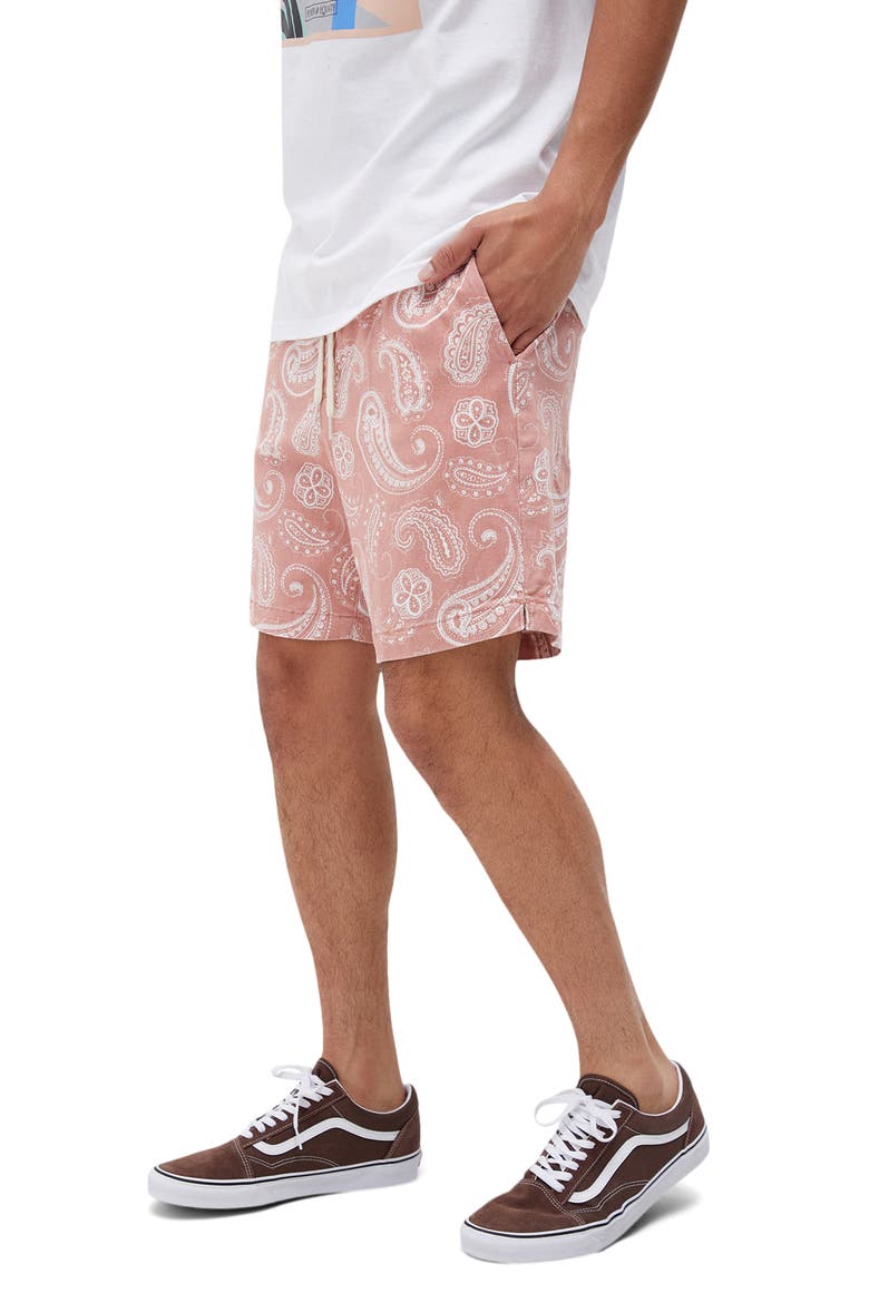 Reed Paisley Twill Swim Trunks, Alternate, color, PINK