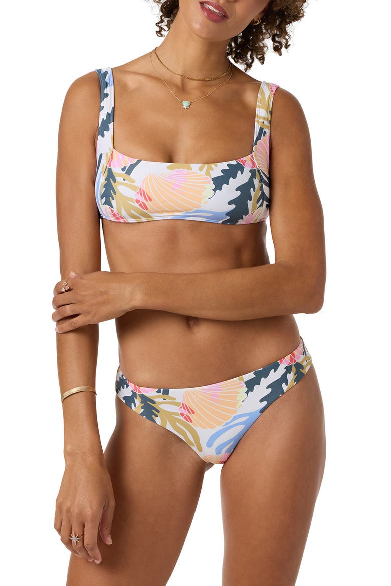Cora Geometric Bikini Bottoms, Alternate, color, OFF WHITE MULTI COLORED