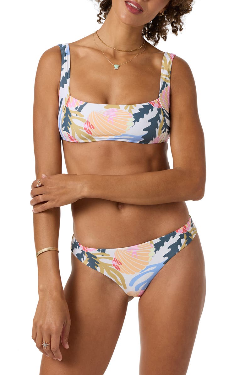 O'Neill Cora Geometric Bikini Bottoms, Alternate, color, Off White Multi Colored