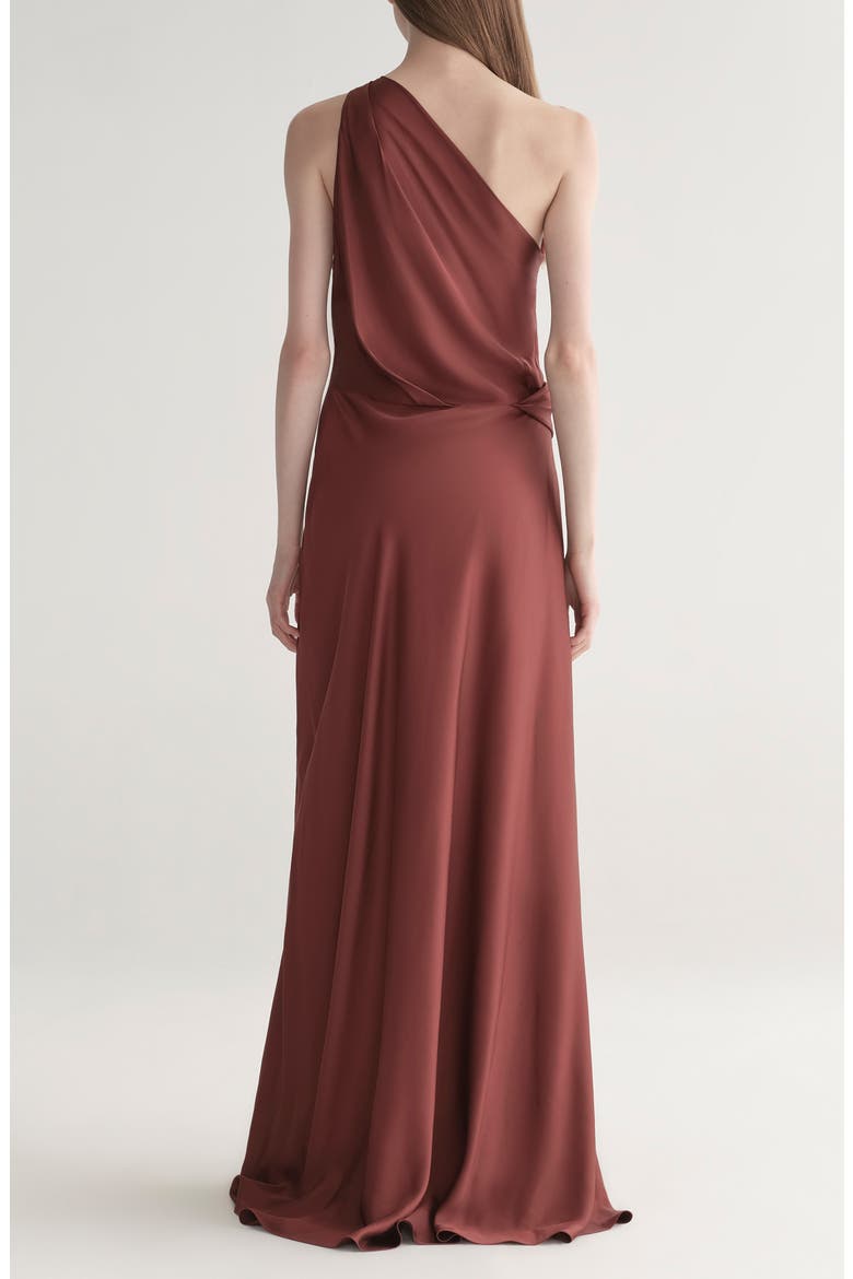 Aster One Shoulder Gown, Alternate, color, BLACK CHERRY