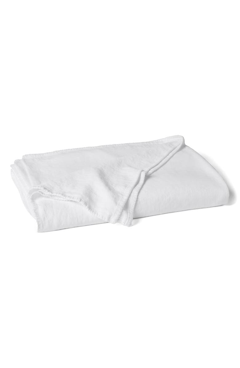Coyuchi Helena Organic Linen Blanket, Main, color, Alpine White