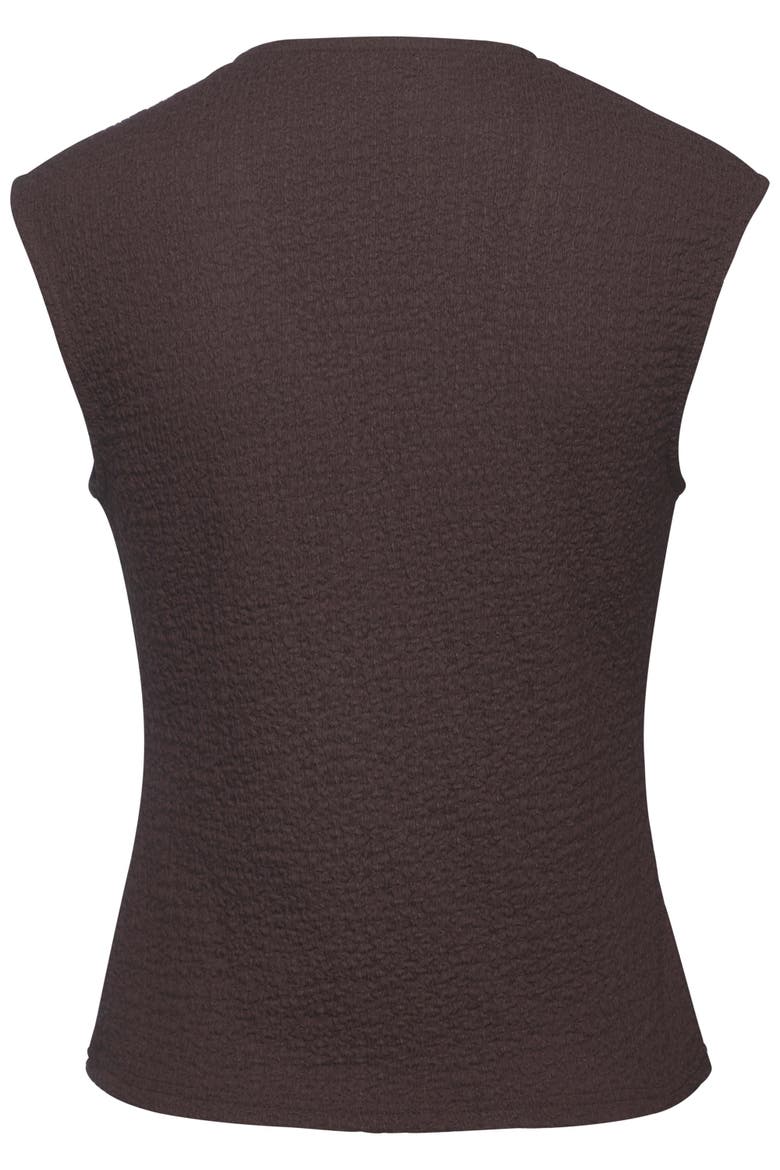 Sleeveless Textured Top, Alternate, color, Brown