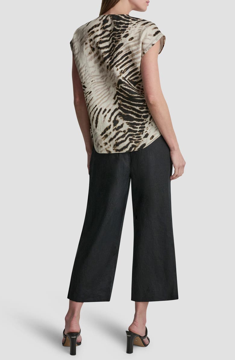 DKNY Tie Dye Line V-Neck Top, Alternate, color, Brushed Sandbed