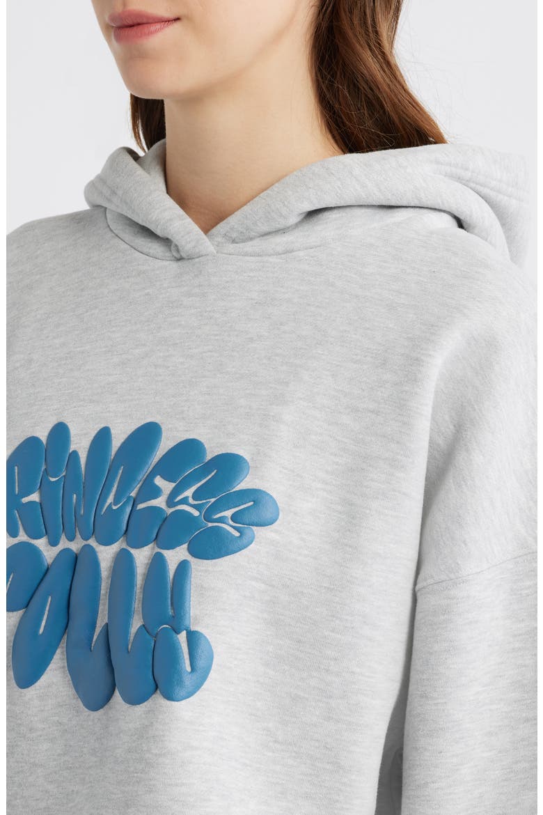 Puffy Logo Hoodie, Alternate, color, GREY