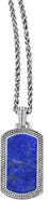 Jan Leslie Sterling Silver & Gemstone Dog Tag Pendant Necklace
