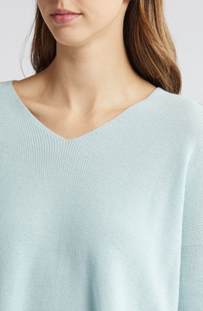 Eileen Fisher V-Neck Organic Cotton Pullover Sweater, Alternate, color,