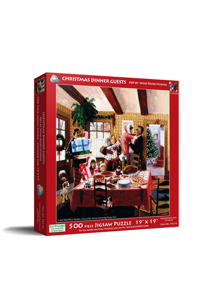 Christmas Dinner Guests 500 piece Jigsaw Puzzle for Adults, Main, color, Multicolor
