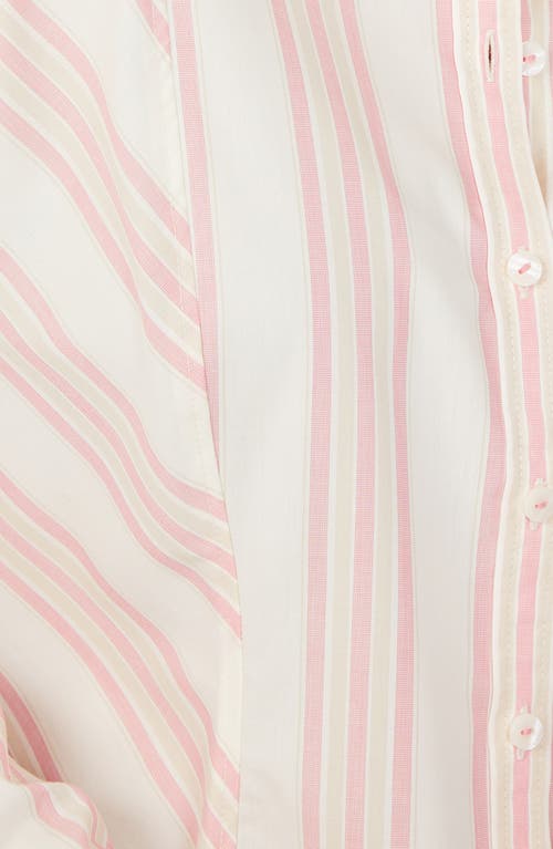 Foxcroft Riley Stripe Cotton Button-up Shirt In Pink