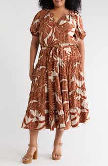 Short Sleeve Floral Midi Dress