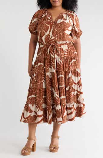 Short Sleeve Floral Midi Dress