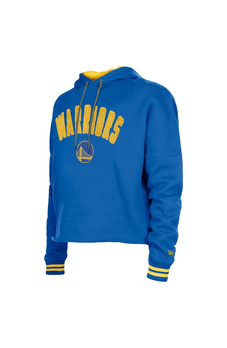 New Era Women's New Era  Royal Golden State Warriors Boxy Raw Edge Pullover Hoodie, Alternate, color, Royal