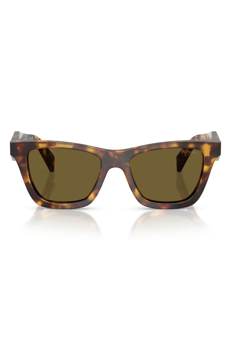 Prada 51mm Butterfly Sunglasses, Main, color, Honey Tortoise / Dark Brown