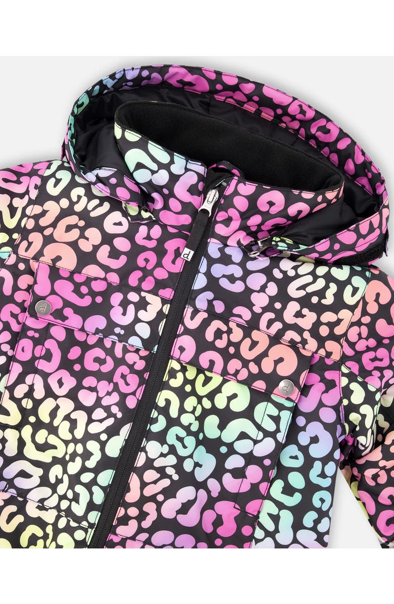 Deux par Deux Girl One-Piece Teknik Snowsuit, Alternate, color, Rainbow Leopard