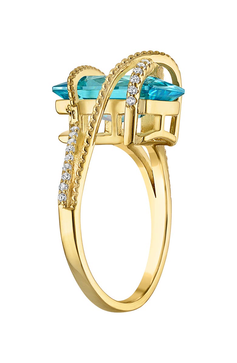 FZN Aqua & White Cubic Zirconia Ring, Alternate, color, Gold