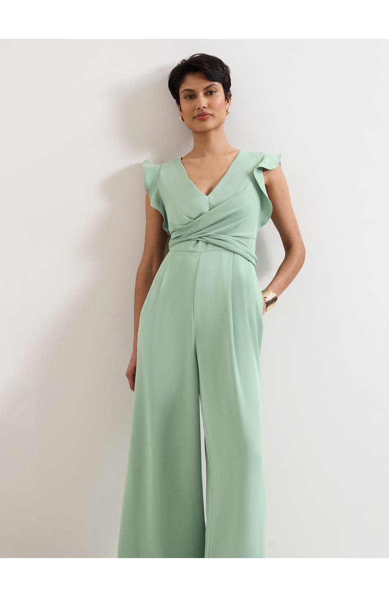 Phase Eight Ayla V-Neck Wide Leg Jumpsuit, Alternate, color, Green