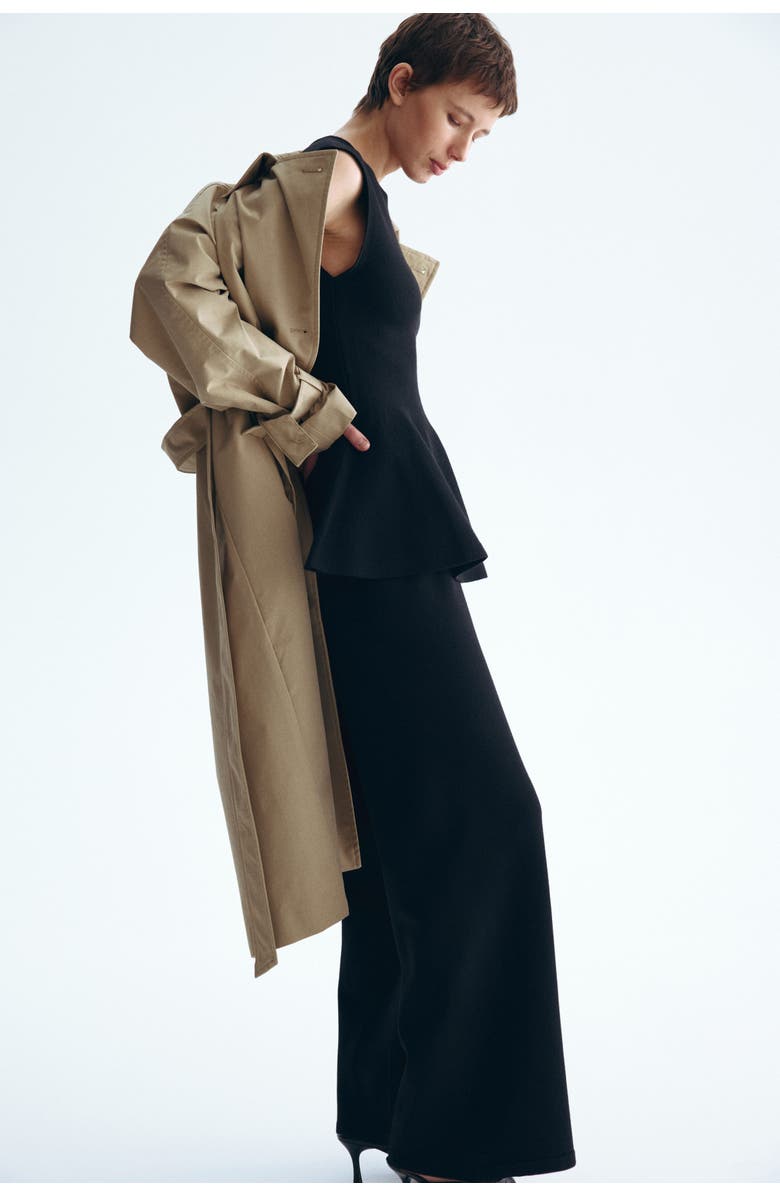 H&M Wide Knitted Trousers, Alternate, color, Black