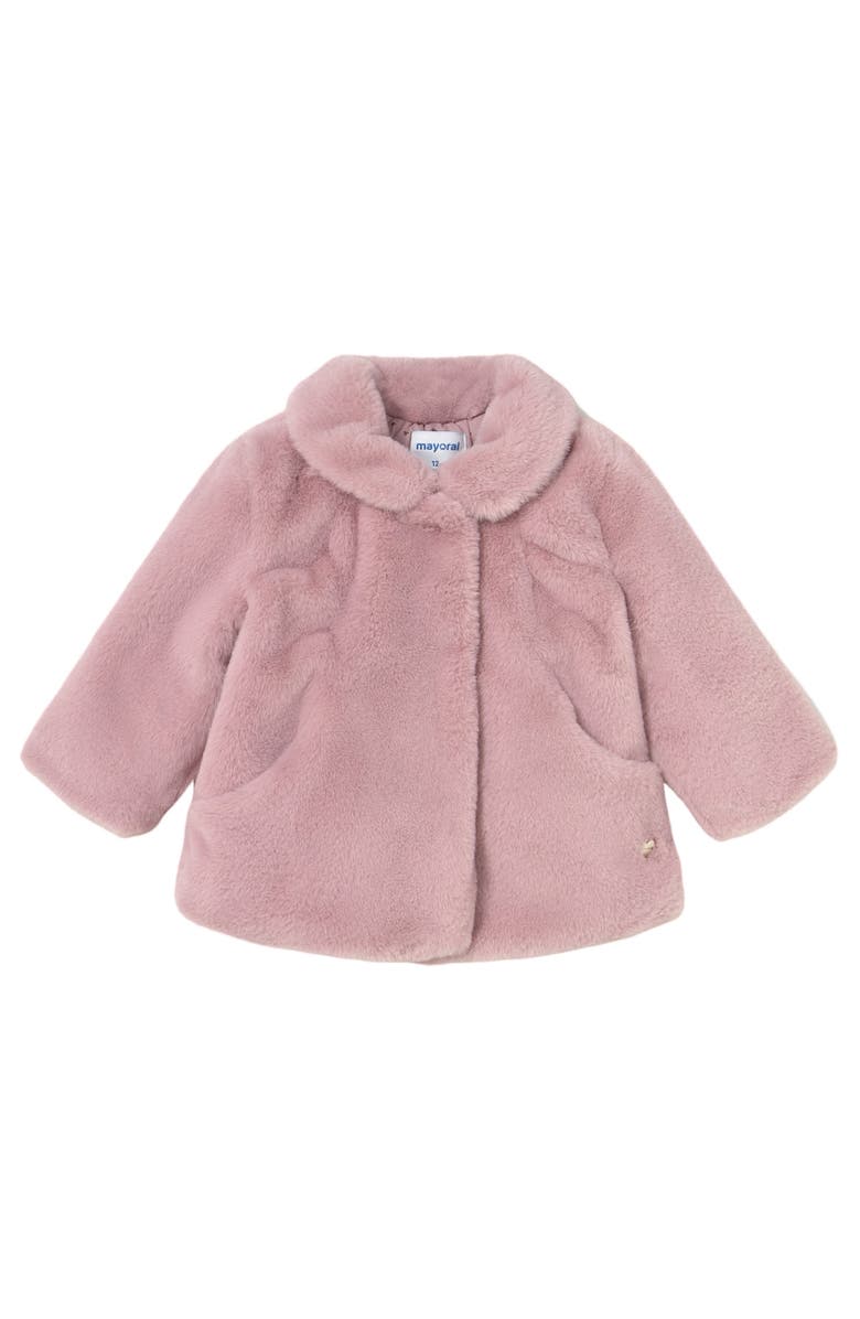 Mayoral Faux Fur Coat, Main, color, Pink