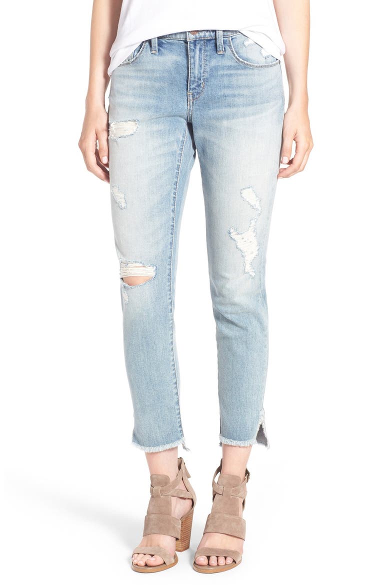 Treasure&Bond Ankle Boyfriend Skinny Jeans, Main, color, GRAVEL LIGHT DESTROY