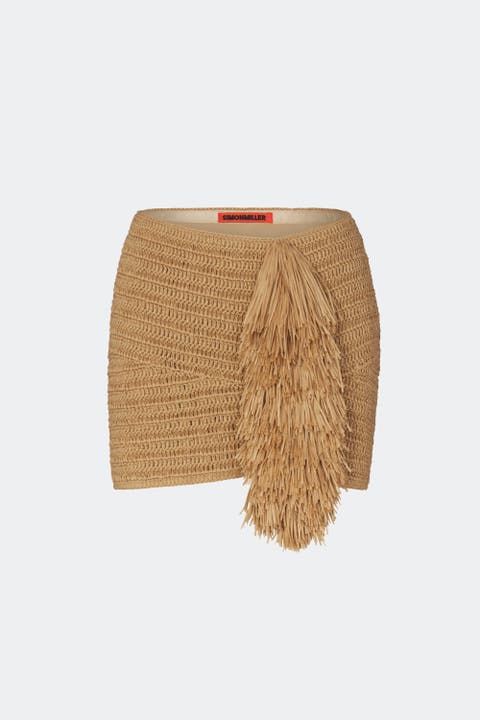 Pom Pom Crochet Mini Skirt