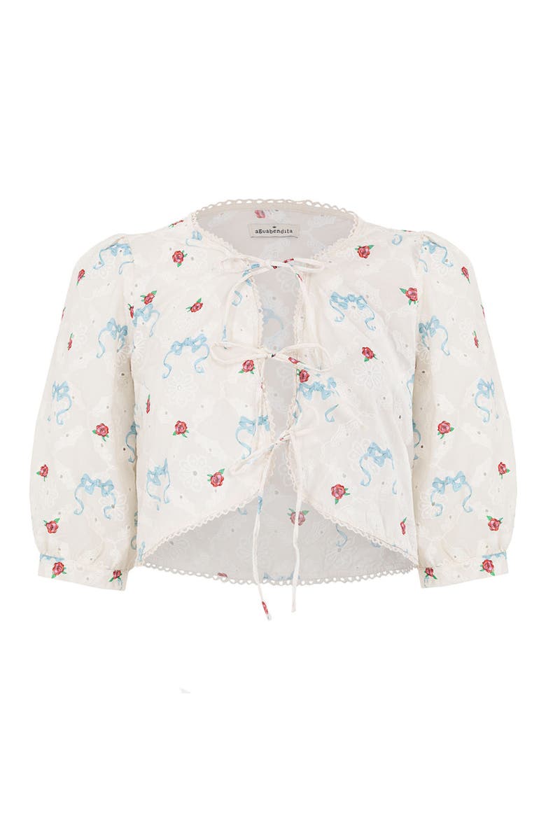 Cherish Salen Tie Front Crop Top, Alternate, color, WHITE